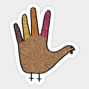 Glittery Hand Turkey Sticker